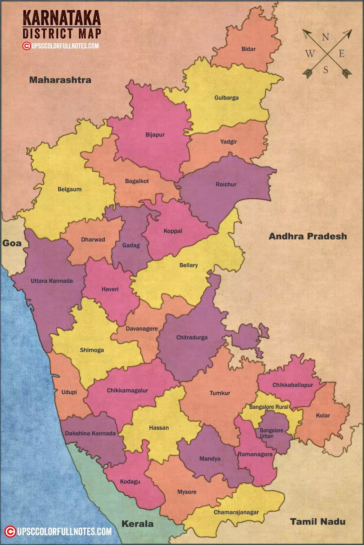 Divisions and district's of State Karnataka - Karnataka PCS Free Notes