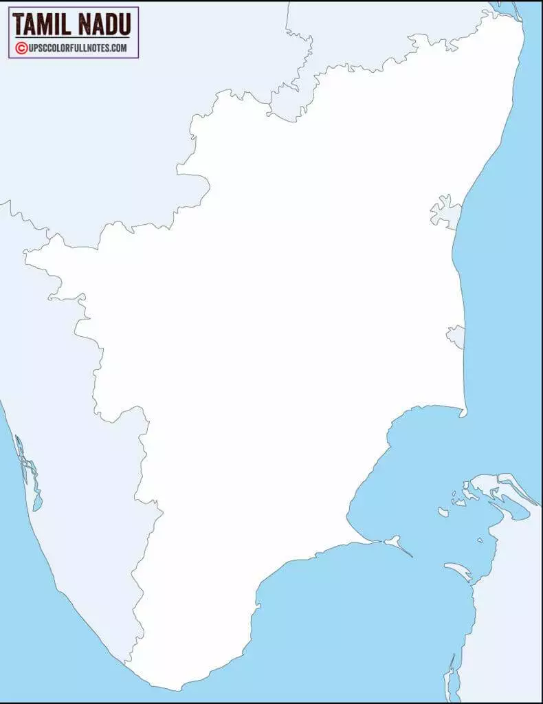 TamilNadu Map HD Download [2023] - UPSC Colorfull notes